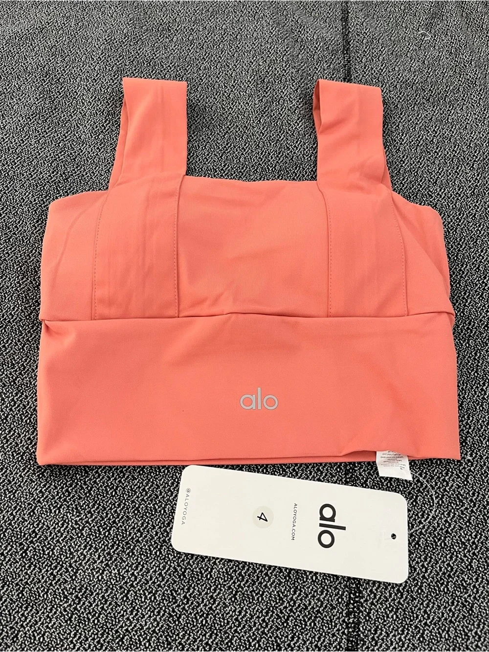 ALO Yoga Coral Pink Supportive Crop Tank